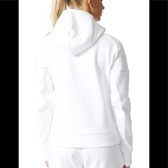 Adidas Z.N.E. Cotton Blend Orange Hoodie SZ SM - Picture 4 of 14